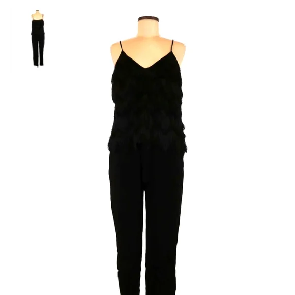 Ella Moss Pants Jumpsuits Ella Moss Black Fringe Jumpsuit